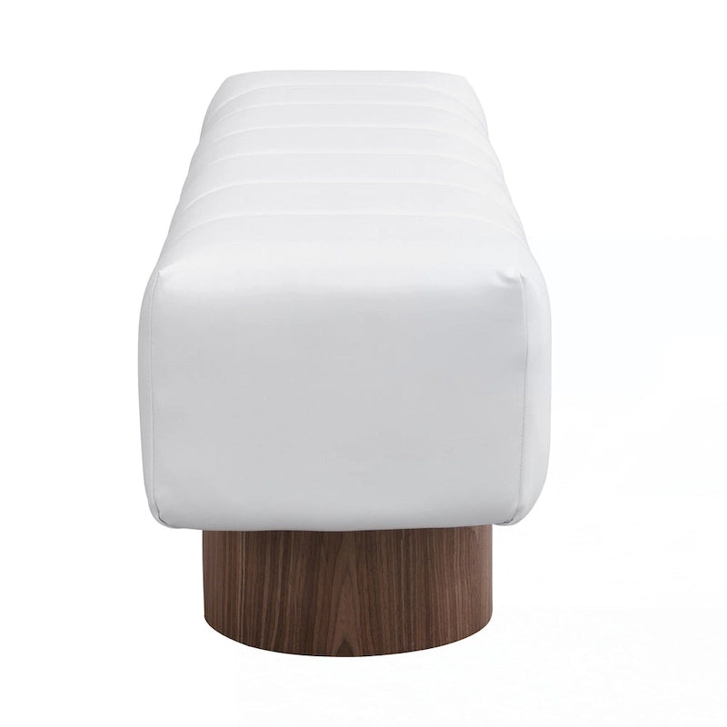 Upholstered Dining Bench, Beige PU