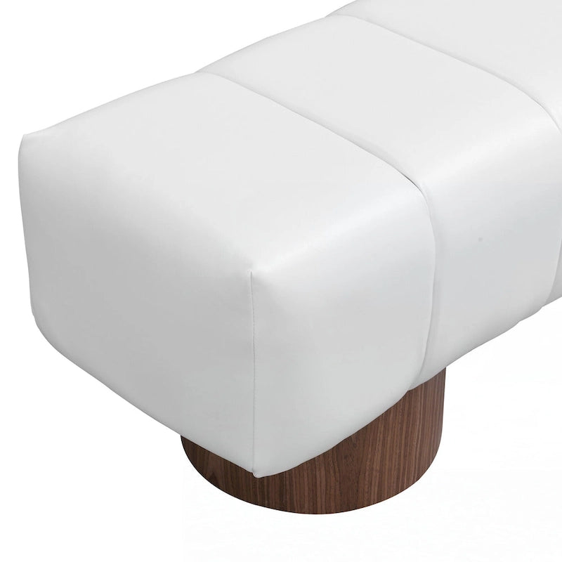 Upholstered Dining Bench, Beige PU