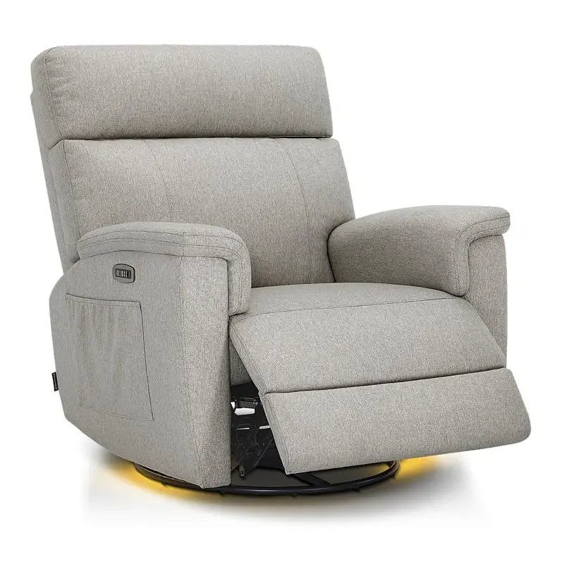 Power Swivel Glider Recliner Nursery Chair with Fabric Upholstery