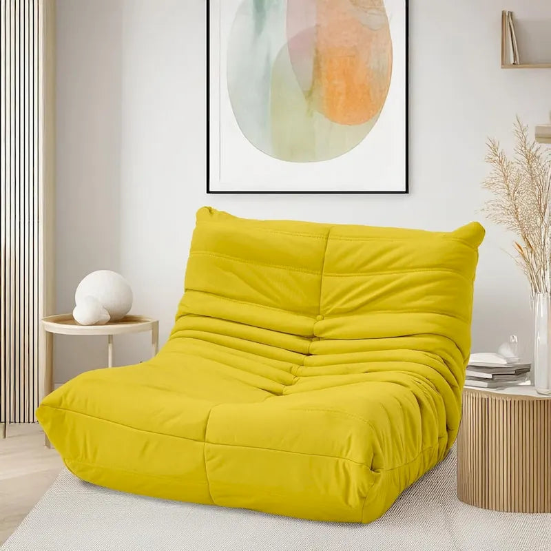 Bean Bag Chair Togo Sofa with 28 Inch Memory Foam, Lightweight Faux Leather Lounger