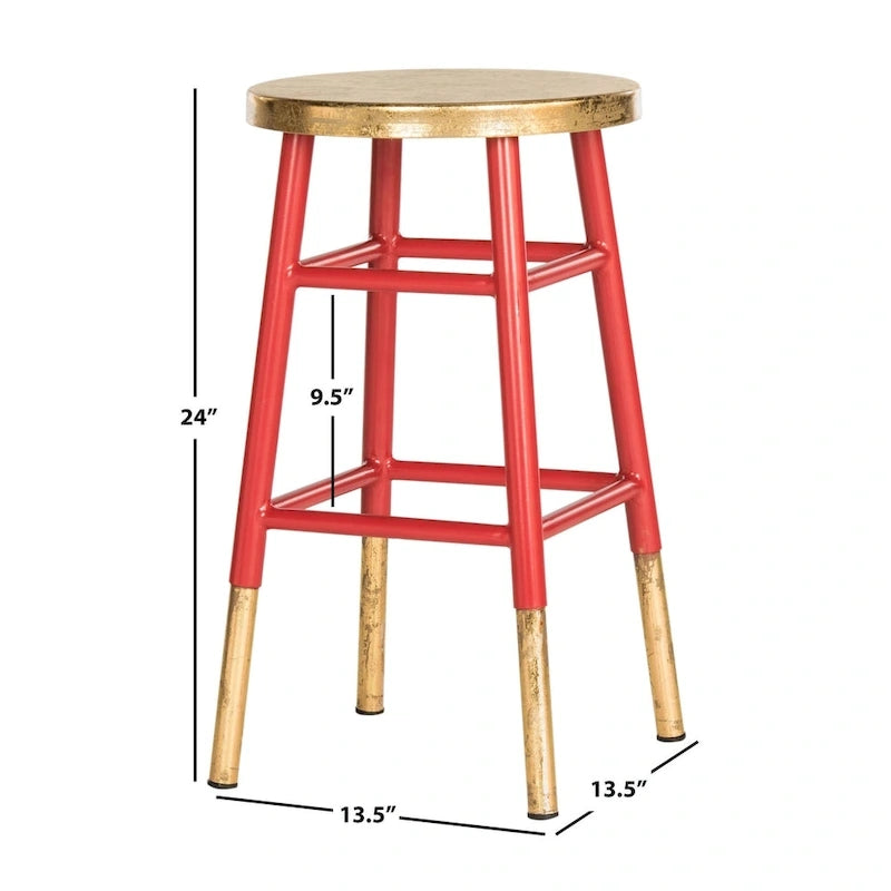 24 Inch Navy and Gold Counter Stool - 13.5 x 13.5 x 24 Inches