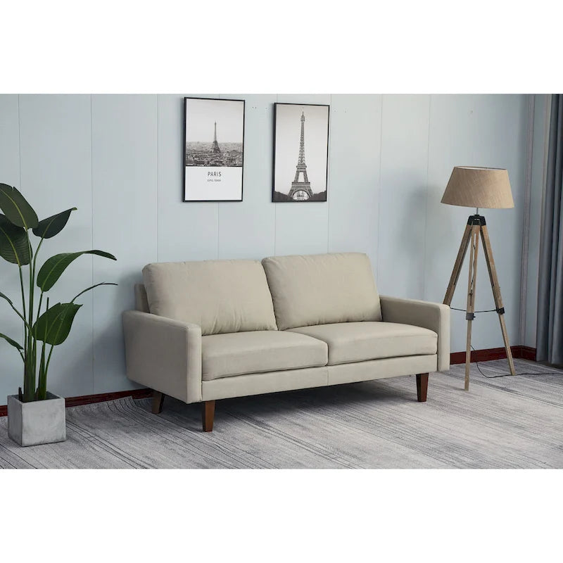 70 Inch Linen Square Arm Sofa