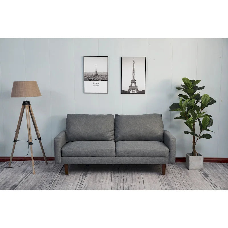 70 Inch Linen Square Arm Sofa