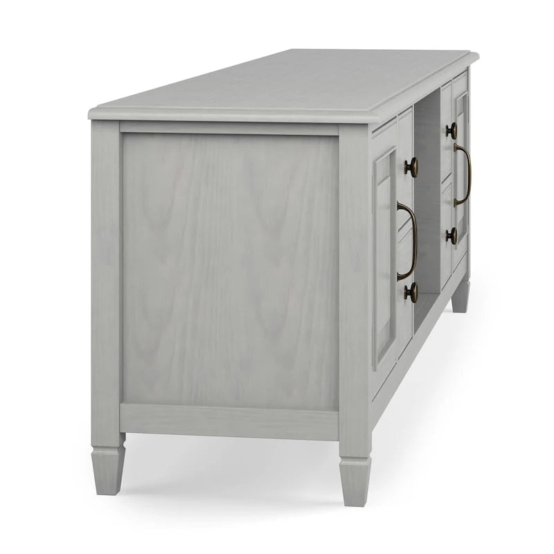 Solid Wood 72 Inch Wide Traditional TV Media Stand for TVs up to 80 Inches - 72 W x 18 D x 24 H Inches
