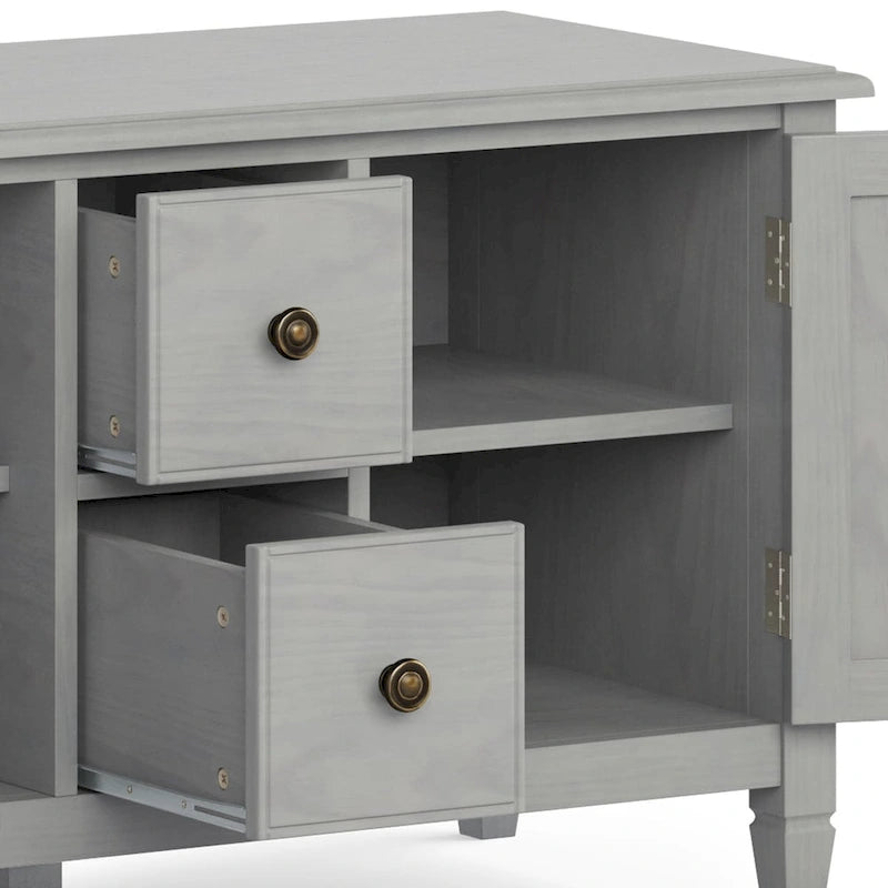 Solid Wood 72 Inch Wide Traditional TV Media Stand for TVs up to 80 Inches - 72 W x 18 D x 24 H Inches