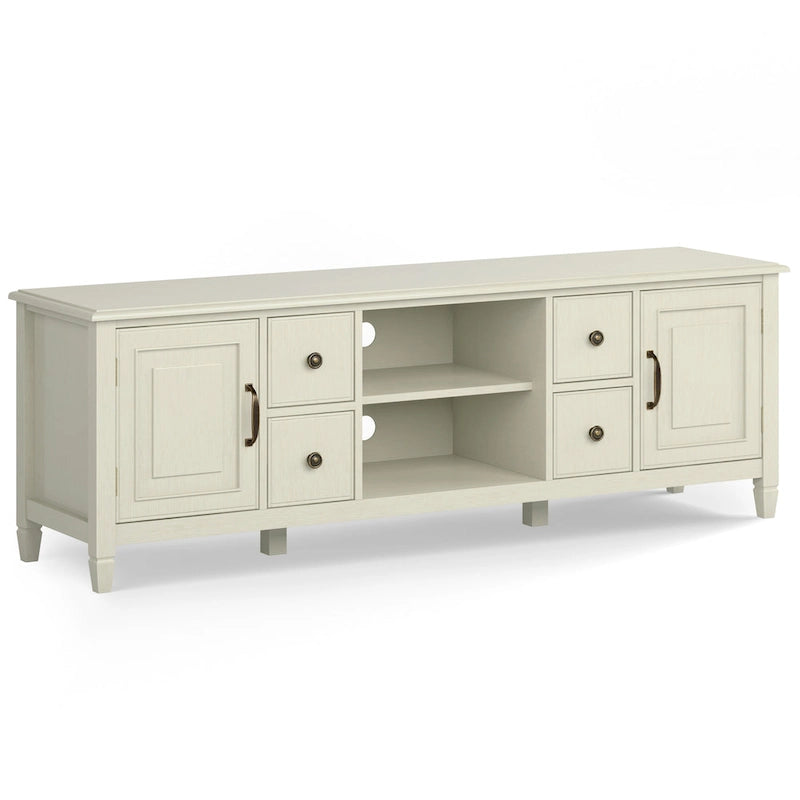 Solid Wood 72 Inch Wide Traditional TV Media Stand for TVs up to 80 Inches - 72 W x 18 D x 24 H Inches