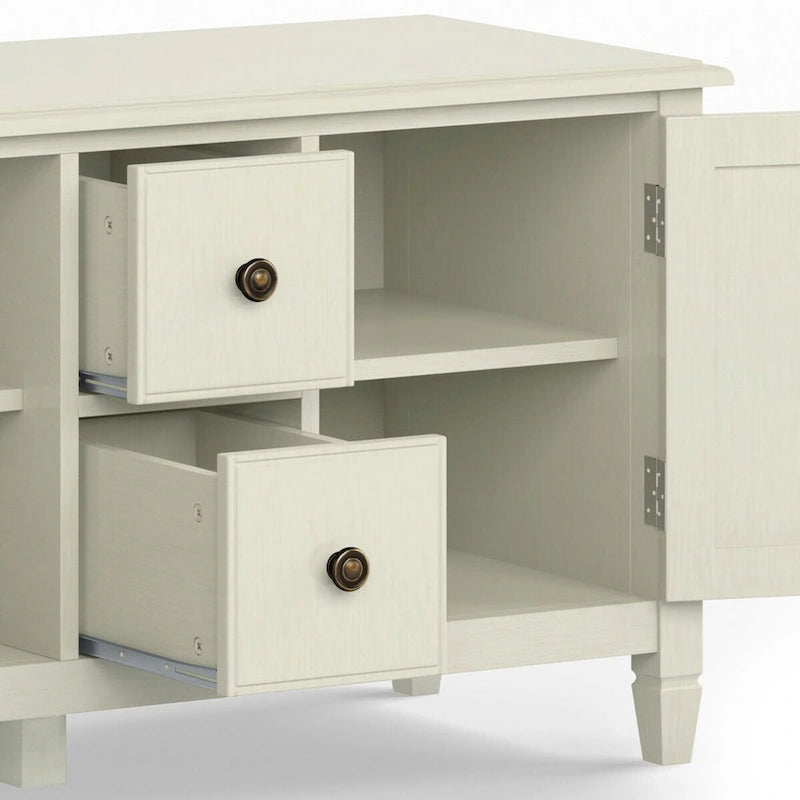 Solid Wood 72 Inch Wide Traditional TV Media Stand for TVs up to 80 Inches - 72 W x 18 D x 24 H Inches