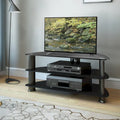 Schwarzer Glas-TV-Ständer für Fernseher bis zu 48 Zoll