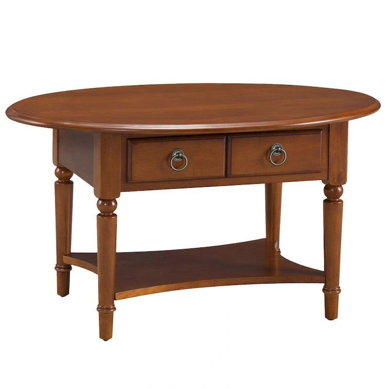 Oval Coffee Table with Shelf