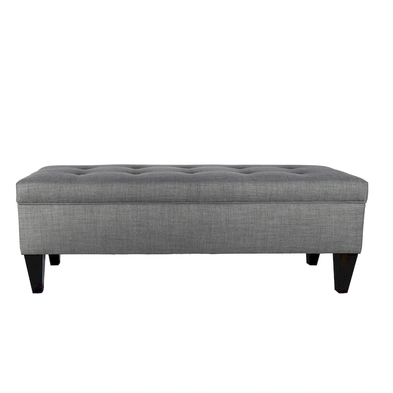 Button Tufted Long Storage Bench Ottoman