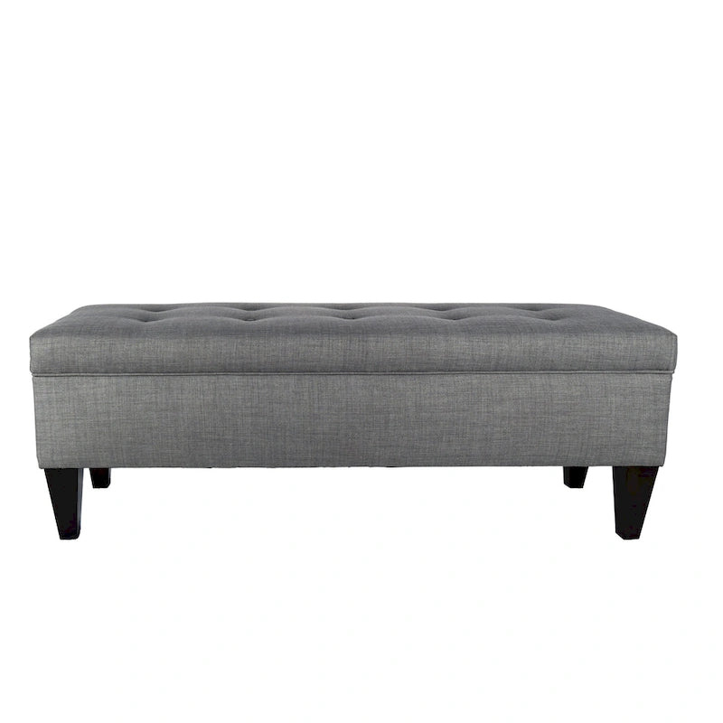 Button Tufted Long Storage Bench Ottoman