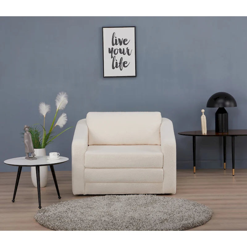 Sherpa Convertible Sleeper Arm Chair Bed