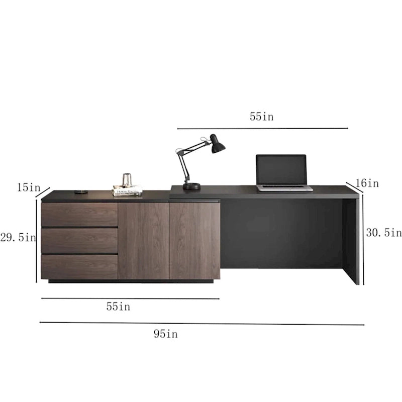 Erweiterbarer Schreibtisch für das Homeoffice mit Schubladen zur Aufbewahrung