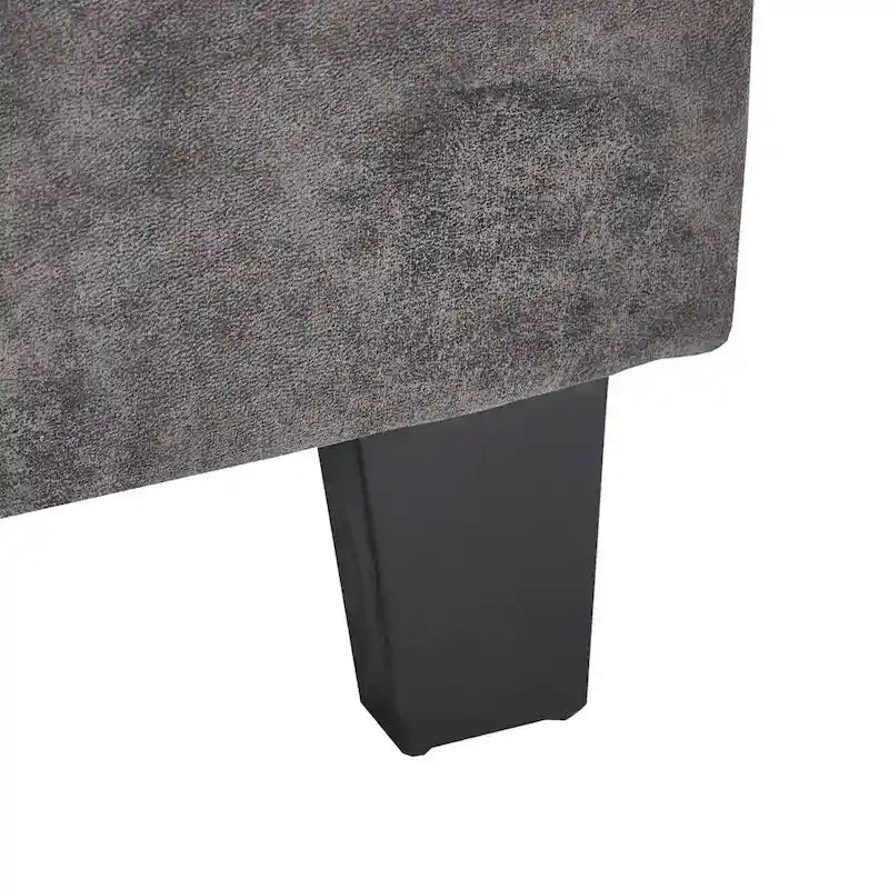 Velvet Fabric Platform Bed, Modern Style