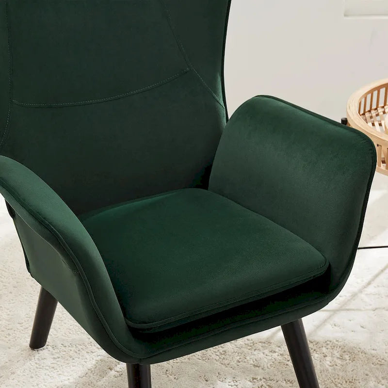 Upholstered Wingback Accent Chair - 40.55 H x 28.34 W x 33.1 D Inches
