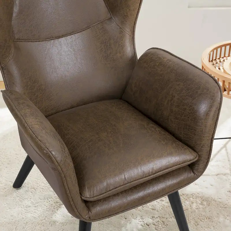 Upholstered Wingback Accent Chair - 40.55 H x 28.34 W x 33.1 D Inches