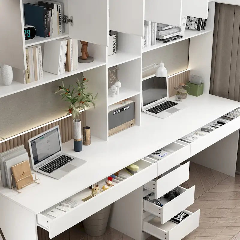 Work and Play Desk with Shelving for Gamers and Professionals