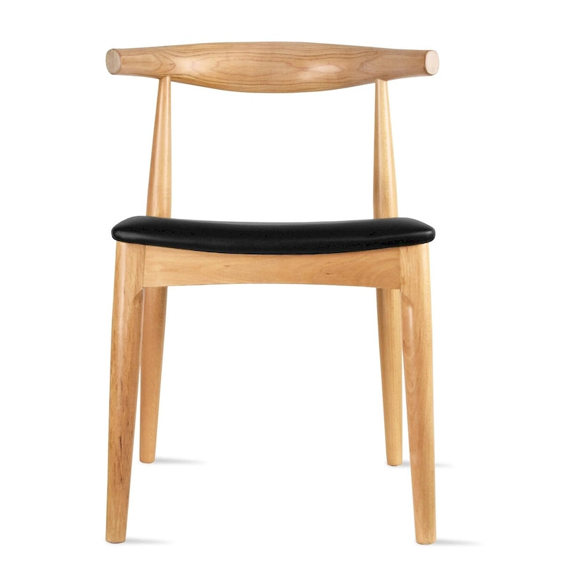 Solid Wood PU Leather Cushion Dining Chair with Padded Seat