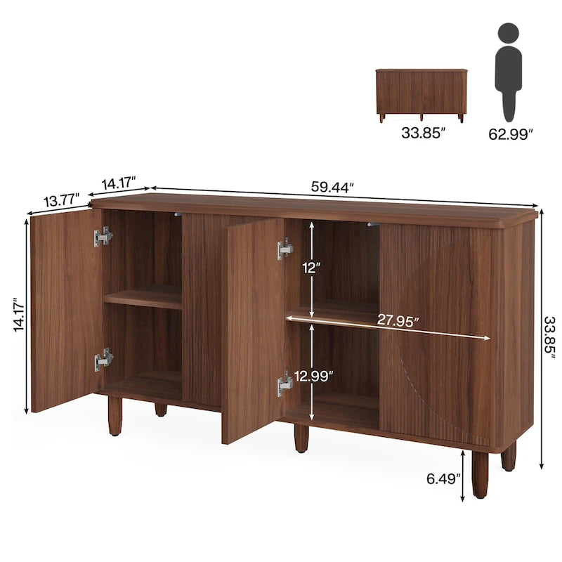 59.4 Zoll modernes Buffet-Sideboard mit Türen