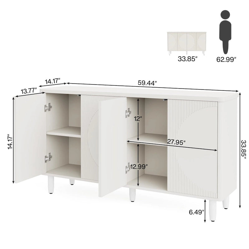59.4 Zoll modernes Buffet-Sideboard mit Türen