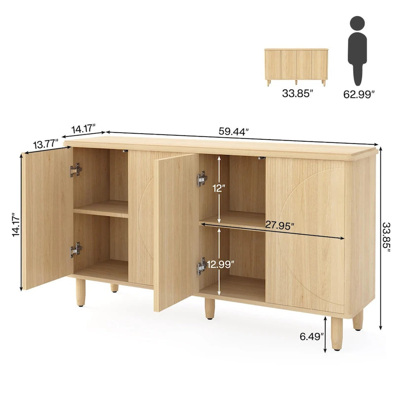 59.4 Zoll modernes Buffet-Sideboard mit Türen