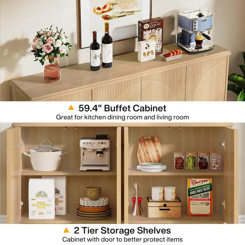 59.4 Zoll modernes Buffet-Sideboard mit Türen