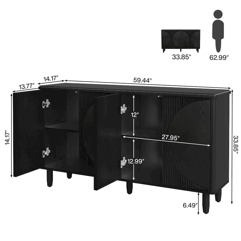 59.4 Zoll modernes Buffet-Sideboard mit Türen