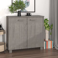 Solid Pine Wood Sideboard Buffet Cabinet with 2 Doors - 33.5 x 13.8 x 31.5 Inches