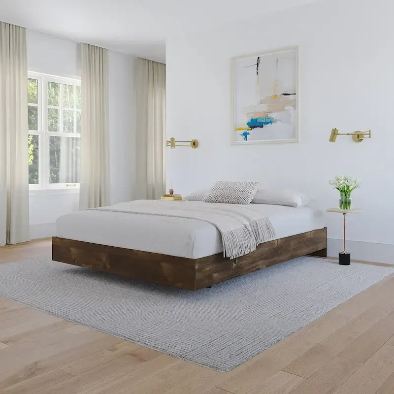 Bettgestell im Plattformdesign, Braun