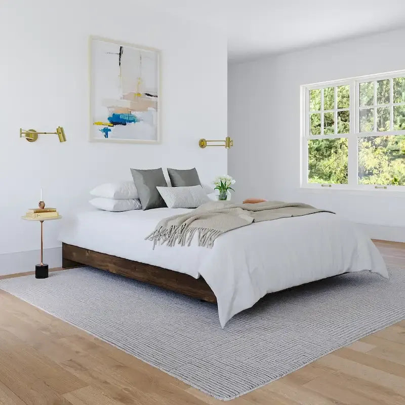 Bettgestell im Plattformdesign, Braun