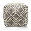 Handgefertigter Woll- und Baumwoll-Pouf-Fußhocker (16 x 16 x 16 Zoll)