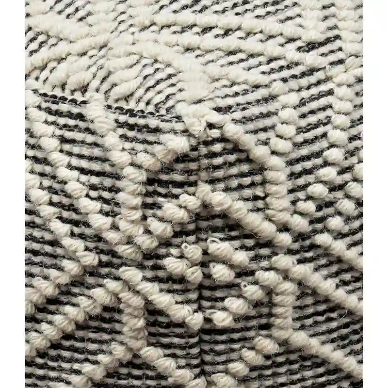 Handgefertigter Woll- und Baumwoll-Pouf-Fußhocker (16 x 16 x 16 Zoll)