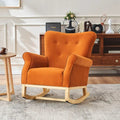 High Back Rocking Chair Nursery Chair with Fabric Padded Seat