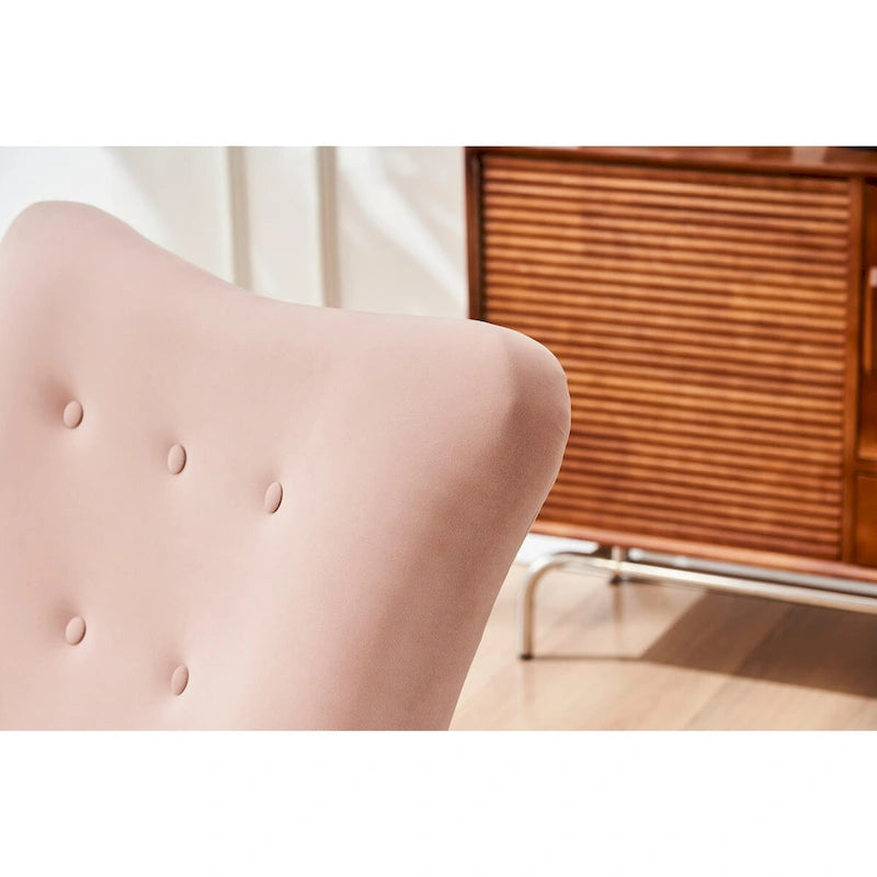 High Back Rocking Chair Nursery Chair with Fabric Padded Seat