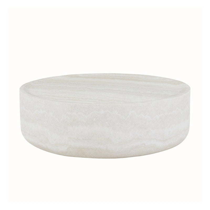 31.49 Inch Round Faux Marble Pattern Coffee Table, No Assembly Required