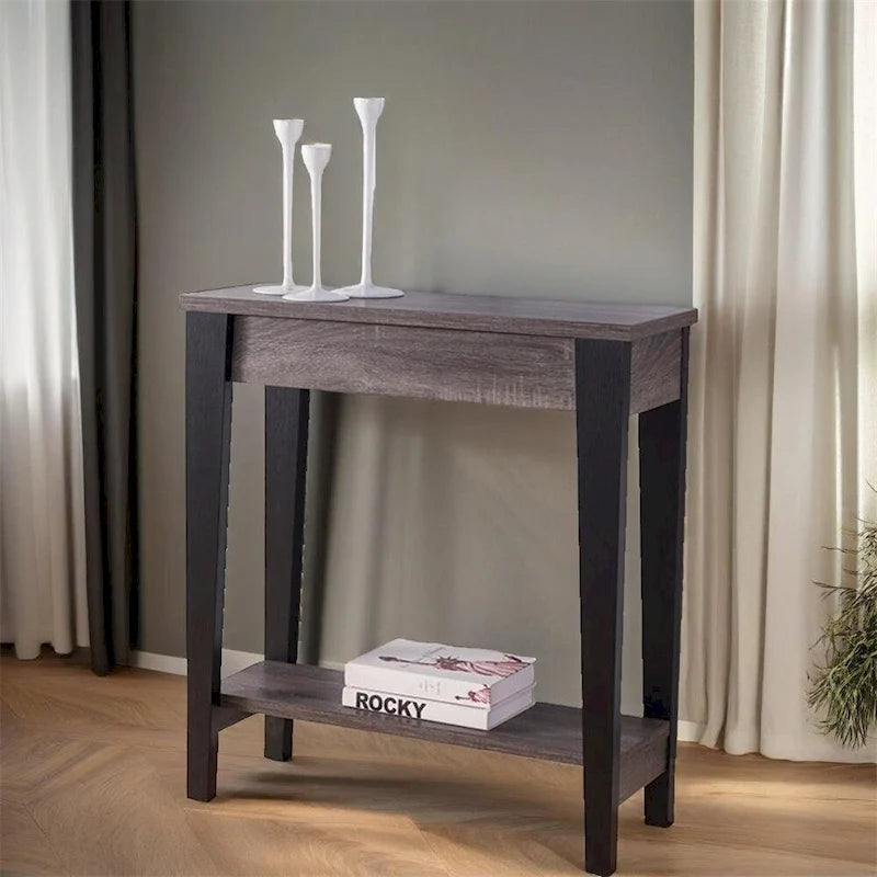 Moderne Konsole mit unterer Ablage und konischem Bein