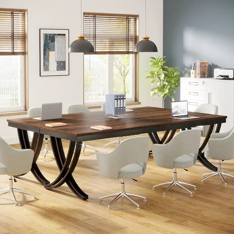 Conference Table for 6-8 People, 78 Inch Long Rectangular Seminar Table