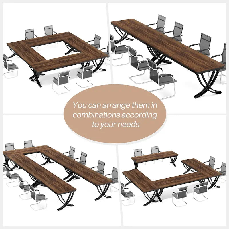 Conference Table for 6-8 People, 78 Inch Long Rectangular Seminar Table