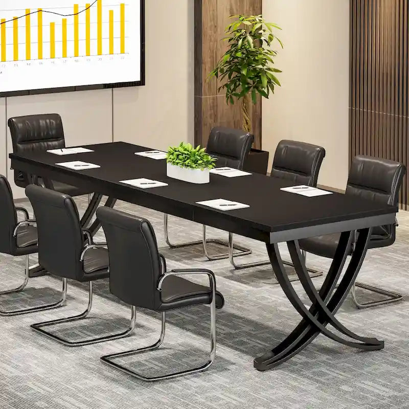 Conference Table for 6-8 People, 78 Inch Long Rectangular Seminar Table
